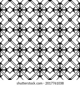 fondo de patrón sin costuras floral.Ornamento geométrico para fondos de paredes y fondos. Patrón blanco y negro.