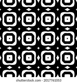floral seamless pattern background.Geometric ornament for wallpapers and backgrounds. Black and white pattern.
