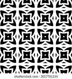 floral seamless pattern background.Geometric ornament for wallpapers and backgrounds. Black and white pattern.