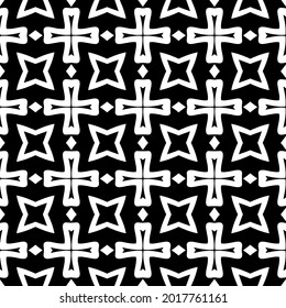 floral seamless pattern background.Geometric ornament for wallpapers and backgrounds. Black and white pattern.