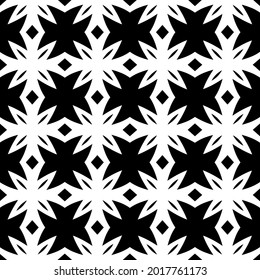 floral seamless pattern background.Geometric ornament for wallpapers and backgrounds. Black and white pattern.