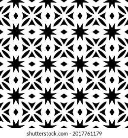 floral seamless pattern background.Geometric ornament for wallpapers and backgrounds. Black and white pattern.