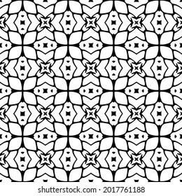 fondo de patrón sin costuras floral.Ornamento geométrico para fondos de paredes y fondos. Patrón blanco y negro.
