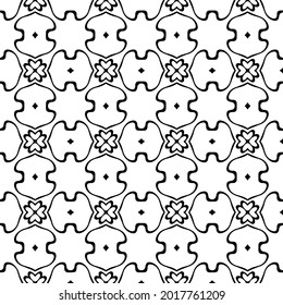 floral seamless pattern background.Geometric ornament for wallpapers and backgrounds. Black and white pattern.