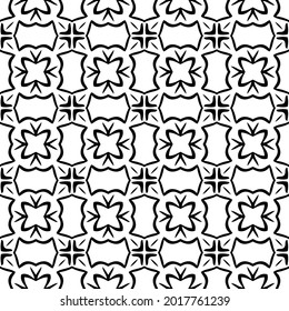 floral seamless pattern background.Geometric ornament for wallpapers and backgrounds. Black and white pattern.
