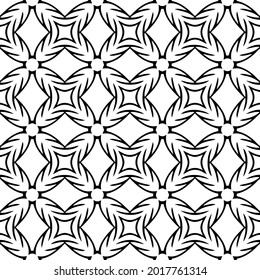 floral seamless pattern background.Geometric ornament for wallpapers and backgrounds. Black and white pattern.