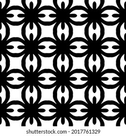 fondo de patrón sin costuras floral.Ornamento geométrico para fondos de paredes y fondos. Patrón blanco y negro.
