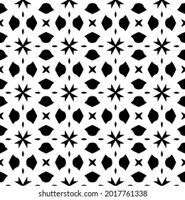 fondo de patrón sin costuras floral.Ornamento geométrico para fondos de paredes y fondos. Patrón blanco y negro.