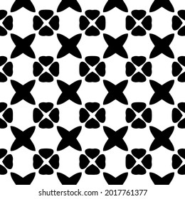 floral seamless pattern background.Geometric ornament for wallpapers and backgrounds. Black and white pattern.