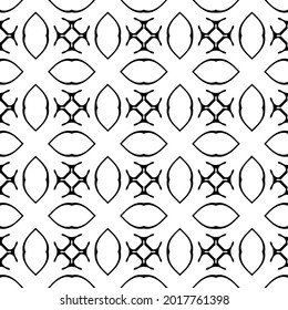 floral seamless pattern background.Geometric ornament for wallpapers and backgrounds. Black and white pattern.