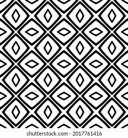 floral seamless pattern background.Geometric ornament for wallpapers and backgrounds. Black and white pattern.