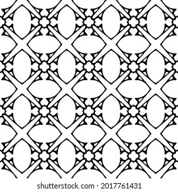 floral seamless pattern background.Geometric ornament for wallpapers and backgrounds. Black and white pattern.