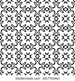 floral seamless pattern background.Geometric ornament for wallpapers and backgrounds. Black and white pattern.
