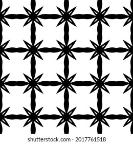 floral seamless pattern background.Geometric ornament for wallpapers and backgrounds. Black and white pattern.