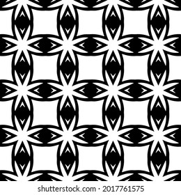 fondo de patrón sin costuras floral.Ornamento geométrico para fondos de paredes y fondos. Patrón blanco y negro.