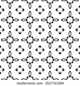 floral seamless pattern background.Geometric ornament for wallpapers and backgrounds. Black and white pattern.
