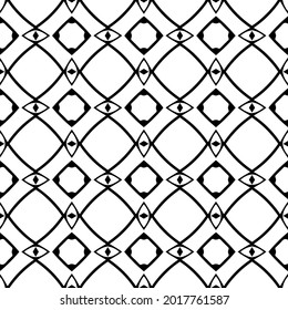 floral seamless pattern background.Geometric ornament for wallpapers and backgrounds. Black and white pattern.