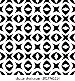 Blumenmuster nahtloser Hintergrund.Geometrisches Ornament für Bildschirmhintergründe und Hintergründe. Schwarz-Weiß-Muster.