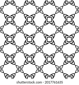 floral seamless pattern background.Geometric ornament for wallpapers and backgrounds. Black and white pattern.