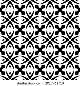 floral seamless pattern background.Geometric ornament for wallpapers and backgrounds. Black and white pattern.