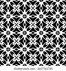 floral seamless pattern background.Geometric ornament for wallpapers and backgrounds. Black and white pattern.
