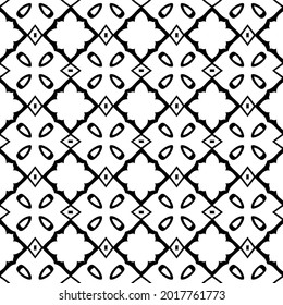 fondo de patrón sin costuras floral.Ornamento geométrico para fondos de paredes y fondos. Patrón blanco y negro.
