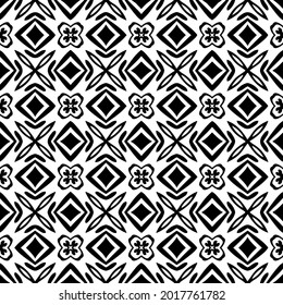 fondo de patrón sin costuras floral.Ornamento geométrico para fondos de paredes y fondos. Patrón blanco y negro.