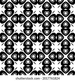 floral seamless pattern background.Geometric ornament for wallpapers and backgrounds. Black and white pattern.