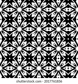 fondo de patrón sin costuras floral.Ornamento geométrico para fondos de paredes y fondos. Patrón blanco y negro.