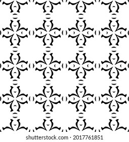 fondo de patrón sin costuras floral.Ornamento geométrico para fondos de paredes y fondos. Patrón blanco y negro.
