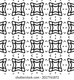 floral seamless pattern background.Geometric ornament for wallpapers and backgrounds. Black and white pattern.
