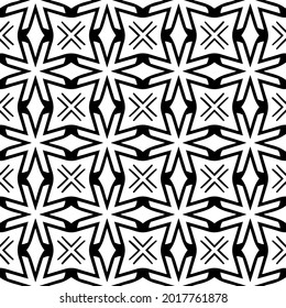 fondo de patrón sin costuras floral.Ornamento geométrico para fondos de paredes y fondos. Patrón blanco y negro.
