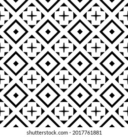 Blumenmuster nahtloser Hintergrund.Geometrisches Ornament für Bildschirmhintergründe und Hintergründe. Schwarz-Weiß-Muster.