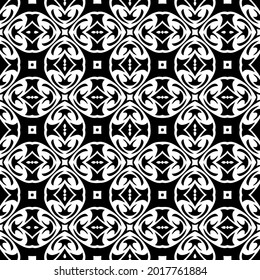 fondo de patrón sin costuras floral.Ornamento geométrico para fondos de paredes y fondos. Patrón blanco y negro.
