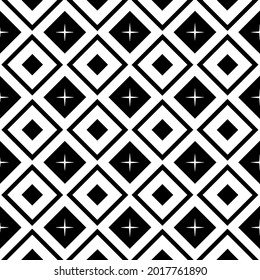 floral seamless pattern background.Geometric ornament for wallpapers and backgrounds. Black and white pattern.