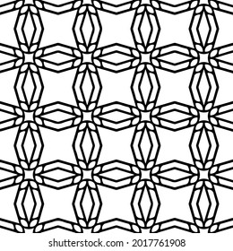 floral seamless pattern background.Geometric ornament for wallpapers and backgrounds. Black and white pattern.
