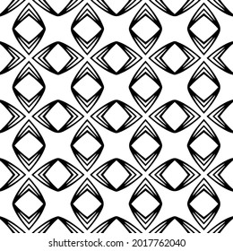 floral seamless pattern background.Geometric ornament for wallpapers and backgrounds. Black and white pattern.