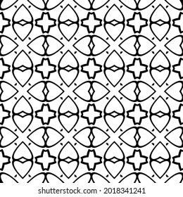 floral seamless pattern background.Geometric ornament for wallpapers and backgrounds. Black and white pattern.

