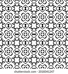 floral seamless pattern background.Geometric ornament for wallpapers and backgrounds. Black and white pattern.
