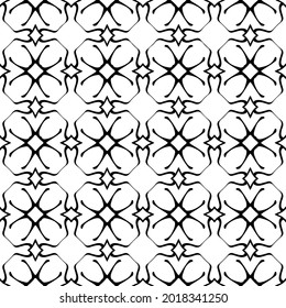 floral seamless pattern background.Geometric ornament for wallpapers and backgrounds. Black and white pattern.
