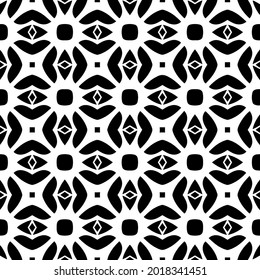 floral seamless pattern background.Geometric ornament for wallpapers and backgrounds. Black and white pattern.

