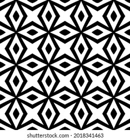 fondo de patrón sin costuras floral.Ornamento geométrico para fondos de paredes y fondos. Patrón blanco y negro.
