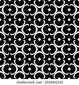 floral seamless pattern background.Geometric ornament for wallpapers and backgrounds. Black and white pattern.
