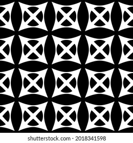 floral seamless pattern background.Geometric ornament for wallpapers and backgrounds. Black and white pattern.
