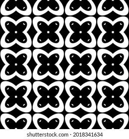 floral seamless pattern background.Geometric ornament for wallpapers and backgrounds. Black and white pattern.
