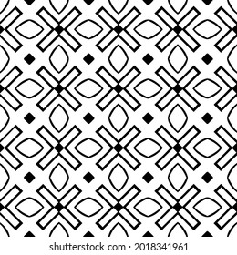 fondo de patrón sin costuras floral.Ornamento geométrico para fondos de paredes y fondos. Patrón blanco y negro.
