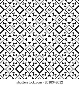 floral seamless pattern background.Geometric ornament for wallpapers and backgrounds. Black and white pattern.
