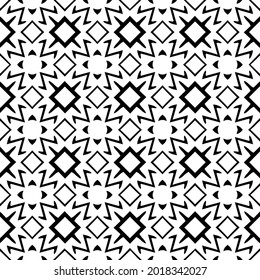 floral seamless pattern background.Geometric ornament for wallpapers and backgrounds. Black and white pattern.
