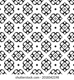 Blumenmuster nahtloser Hintergrund.Geometrisches Ornament für Bildschirmhintergründe und Hintergründe. Schwarz-Weiß-Muster.
