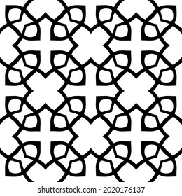 fondo de patrón sin costuras floral.Ornamento geométrico para fondos de paredes y fondos. Patrón blanco y negro.